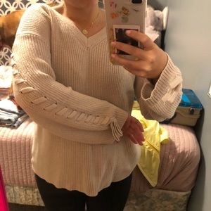 cream american eagle sweater